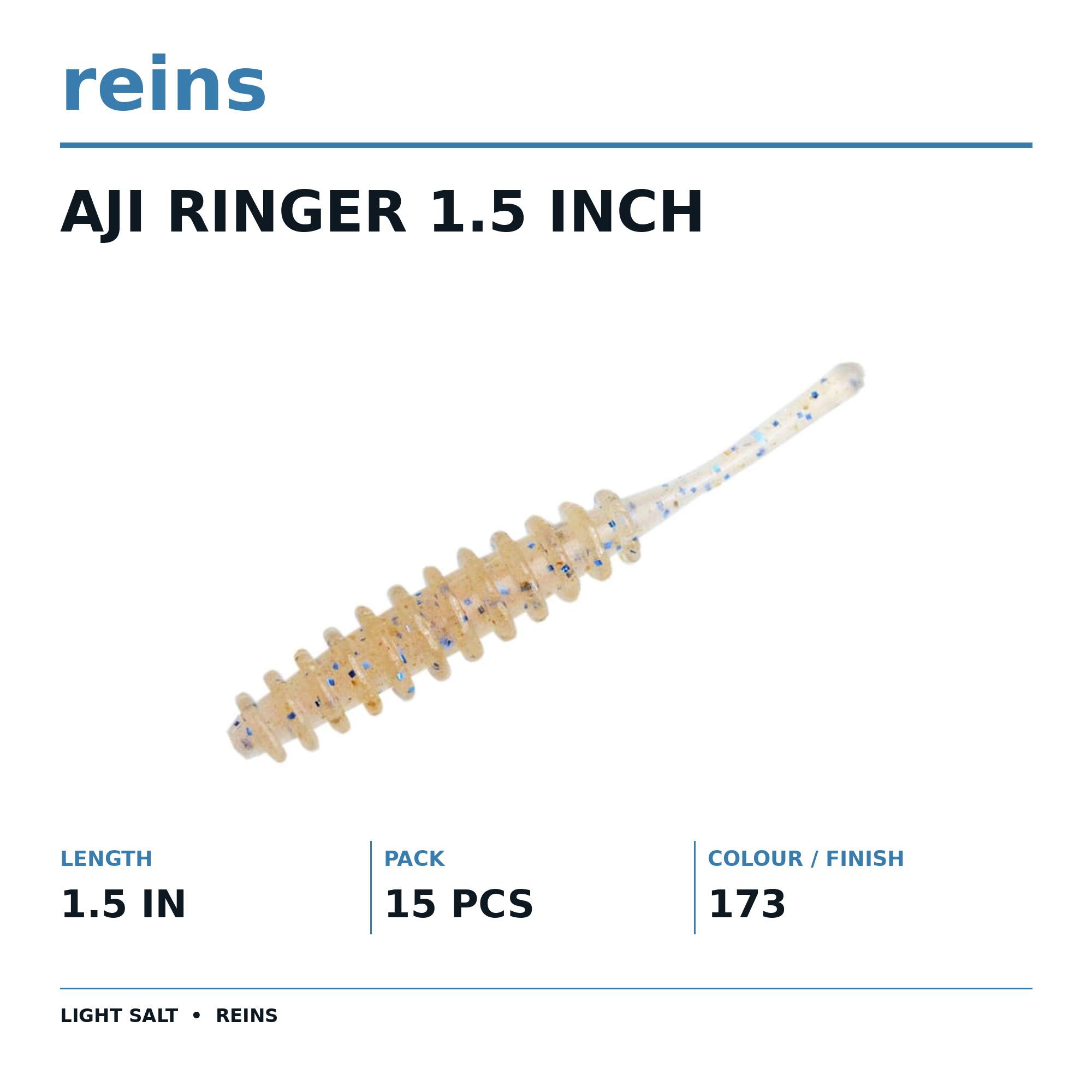 Reins Soft Plastic Aji Ringer 1.5 Inch 15 pieces 173 (3122)