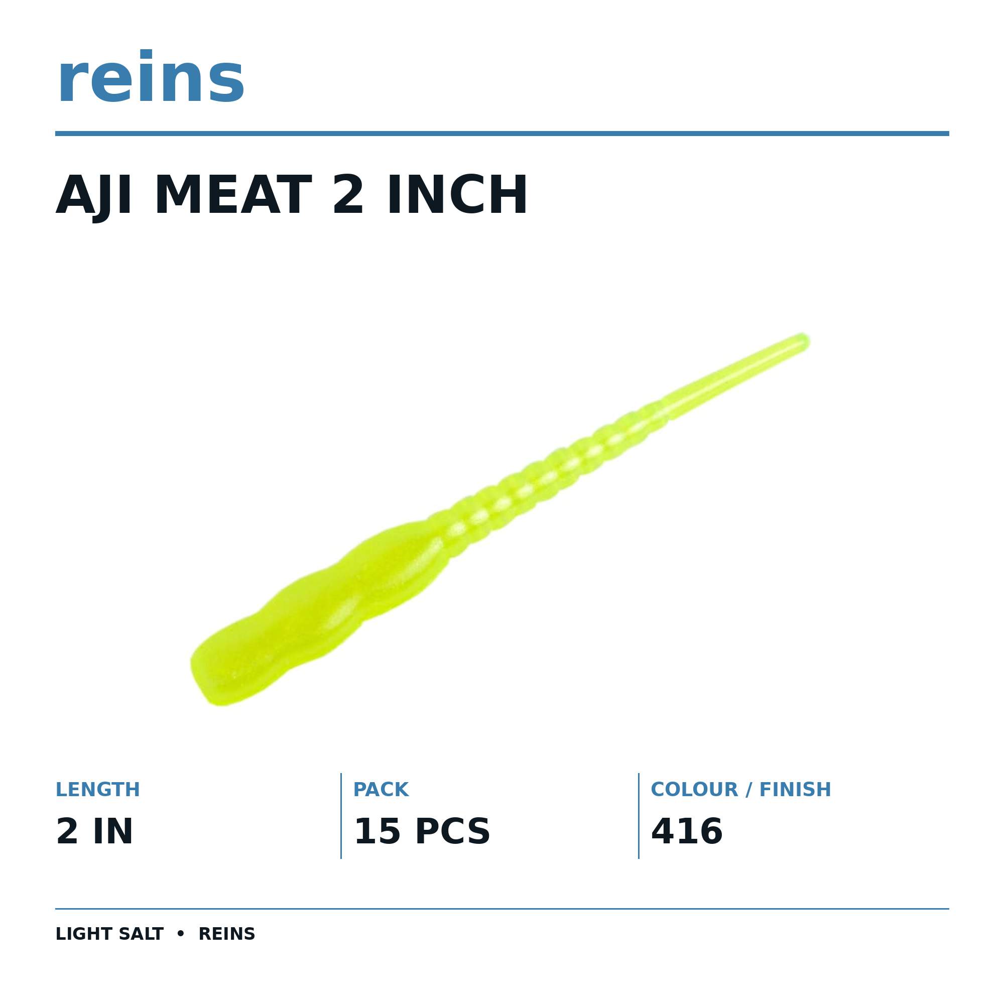 Reins Soft Plastic Aji Meat 2 Inch 15 Pieces 416 (2384)