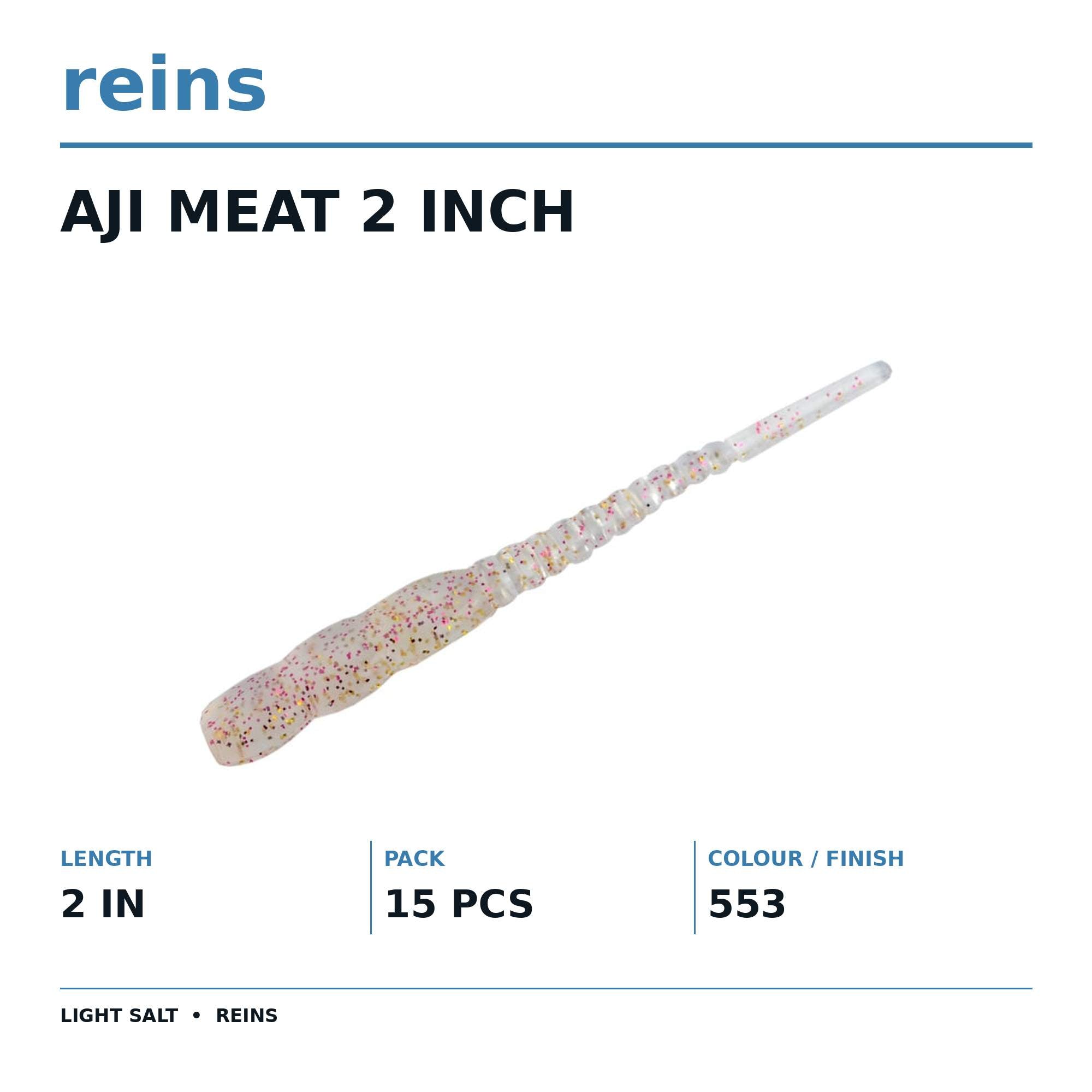 Reins Soft Plastic Aji Meat 2 Inch 15 Pieces 553 (2391)