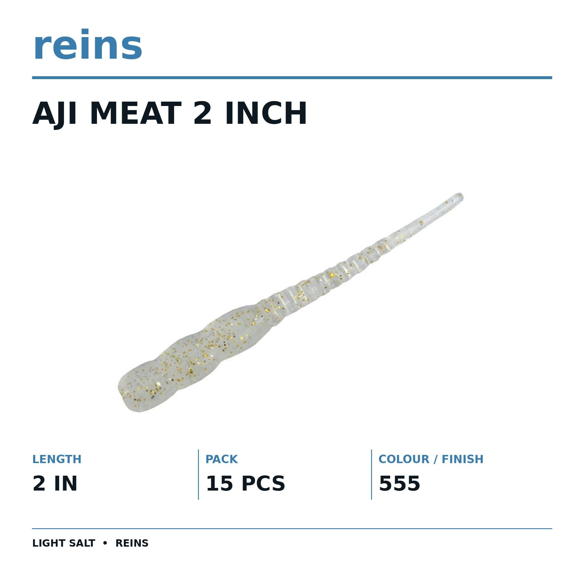 Reins Soft Plastic Aji Meat 2 Inch 15 Pieces 555 (2414)