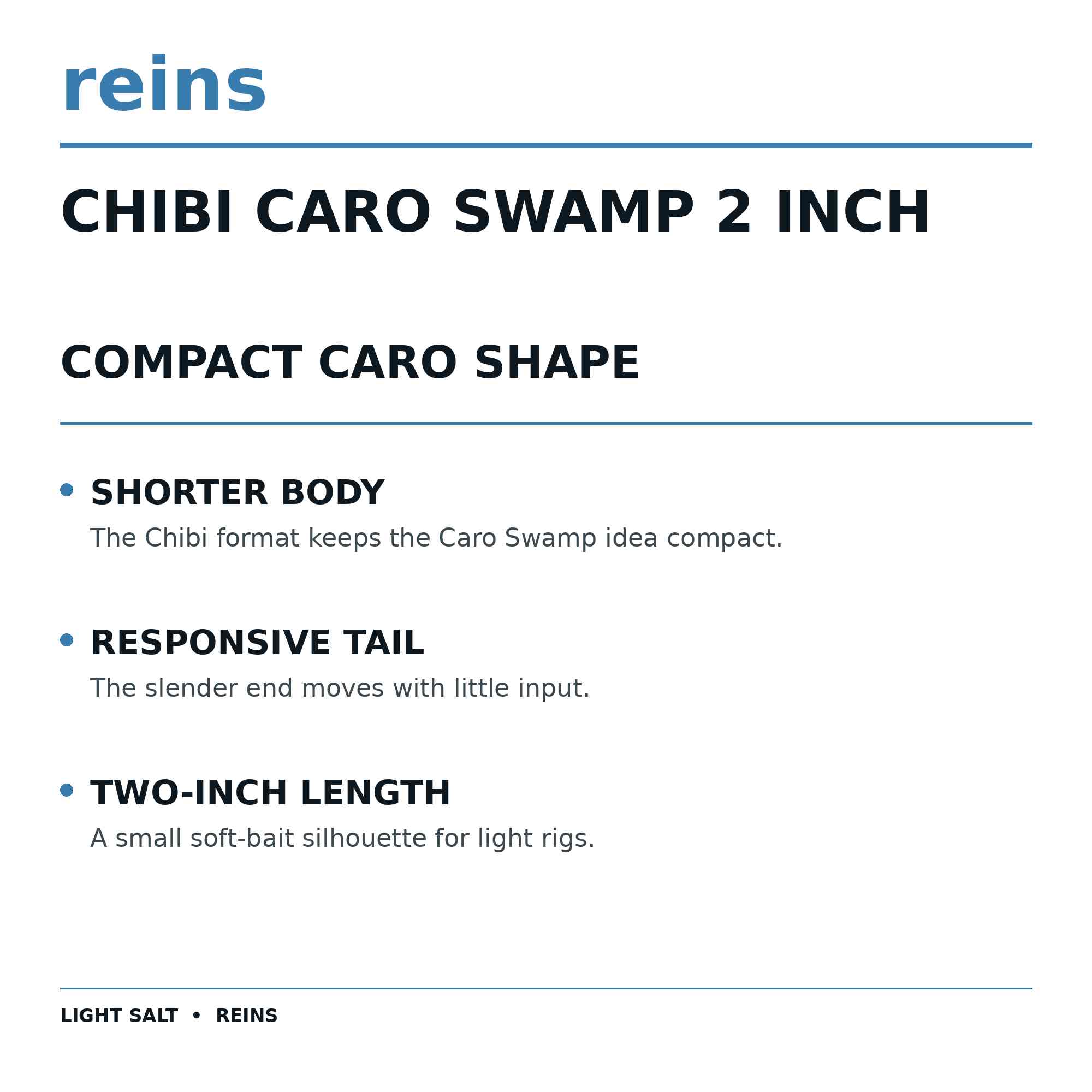 Reins Soft Plastic Chibi Caro Swap 2 Inch 15 pieces 218 (2551)