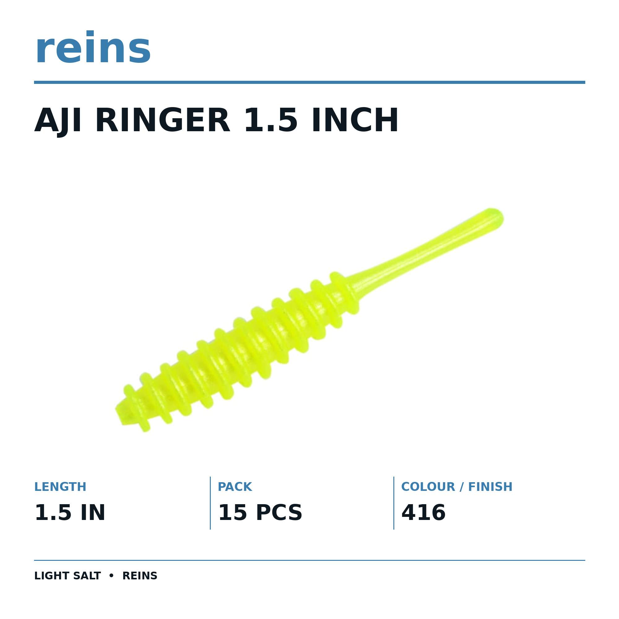 Reins Soft Plastic Aji Ringer 1.5 Inch 15 pieces 416 (2575)