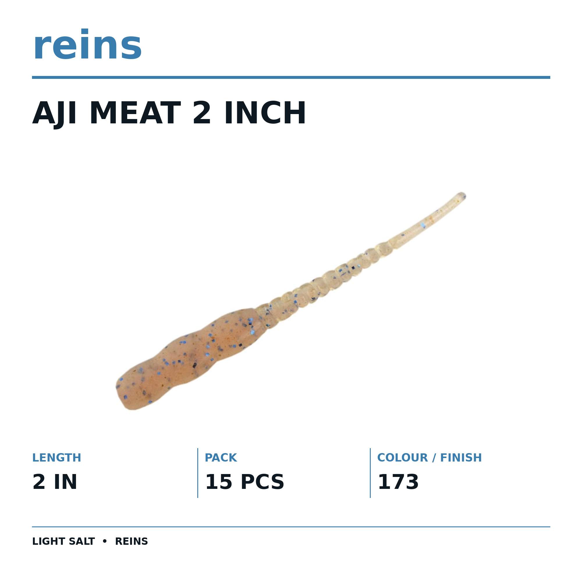 Reins Soft Plastic Aji Meat 2 Inch 15 Pieces 173 (2933)