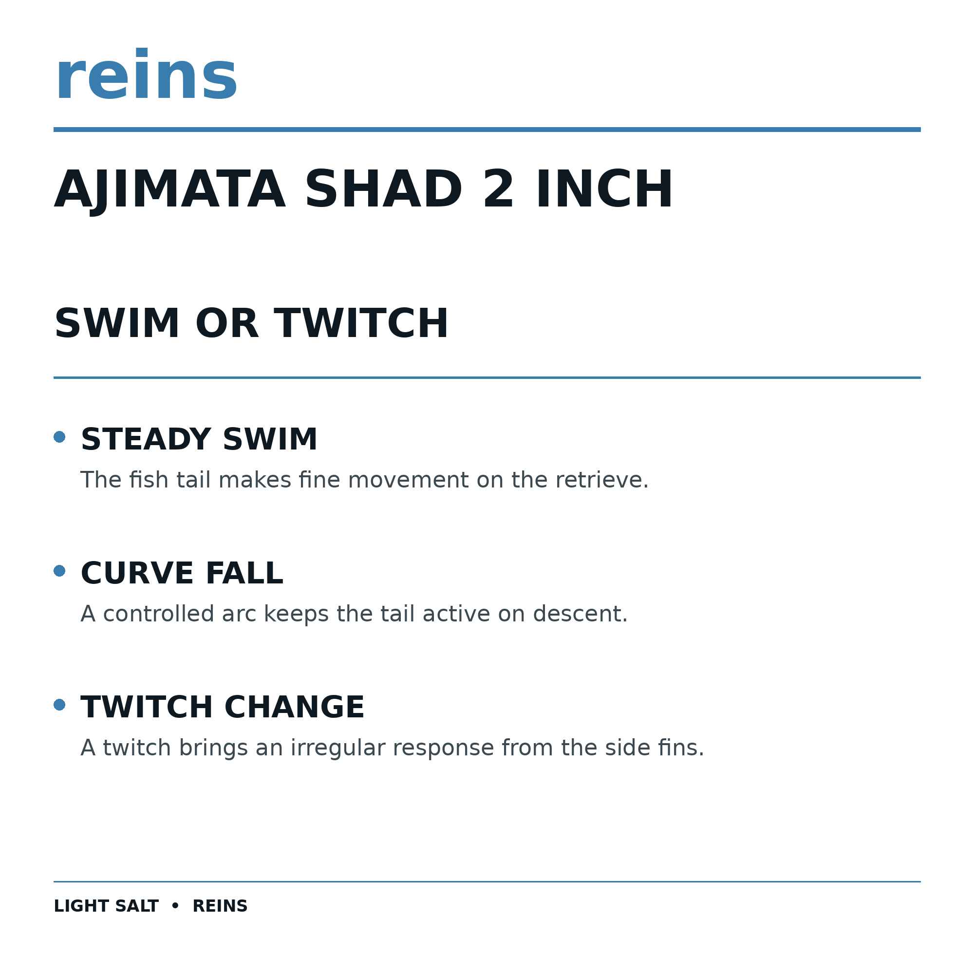 Reins Soft Plastic Ajimata Shad 2 Inch 15 pieces 122 (2079)