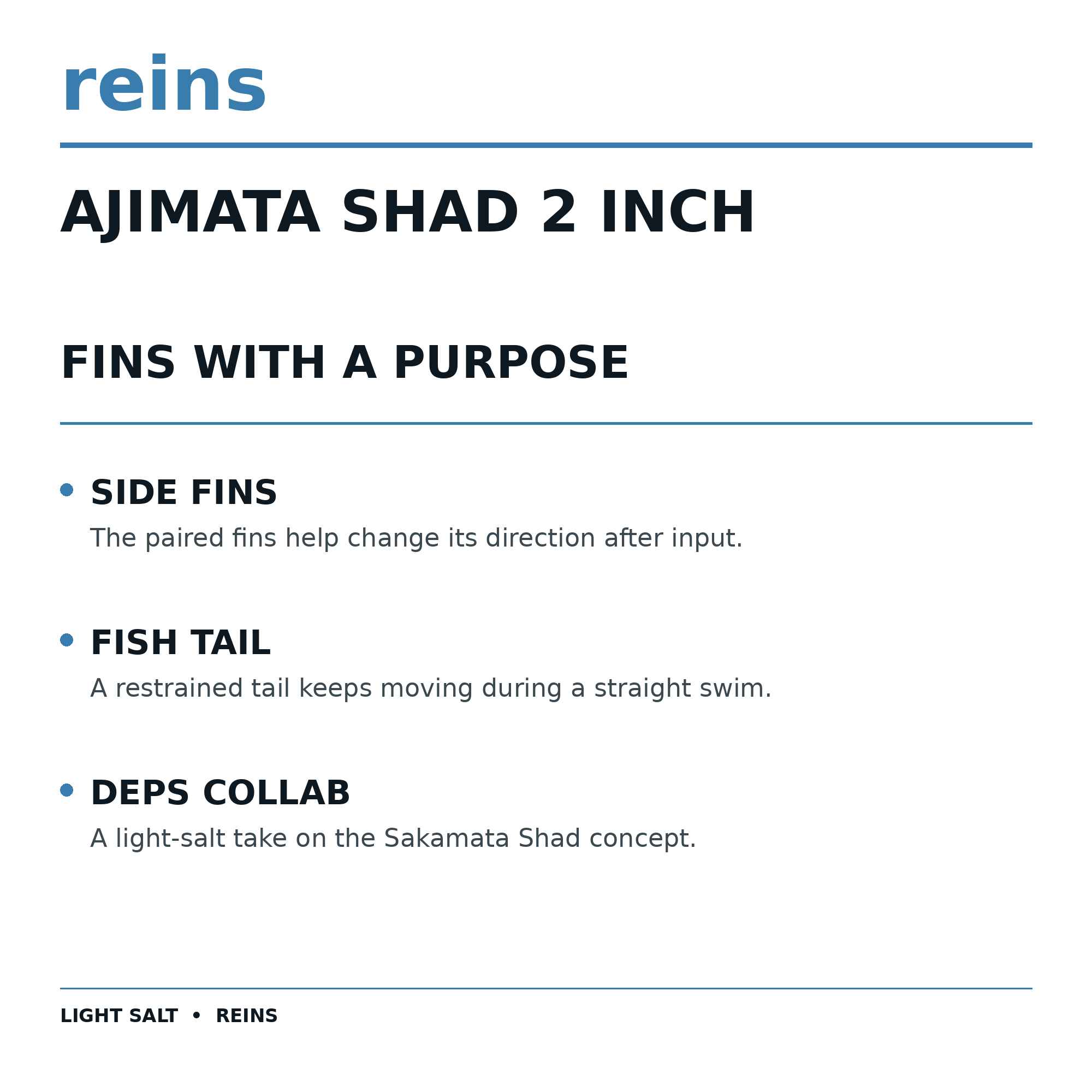 Reins Soft Plastic Ajimata Shad 2 Inch 15 pieces 147 (2093)