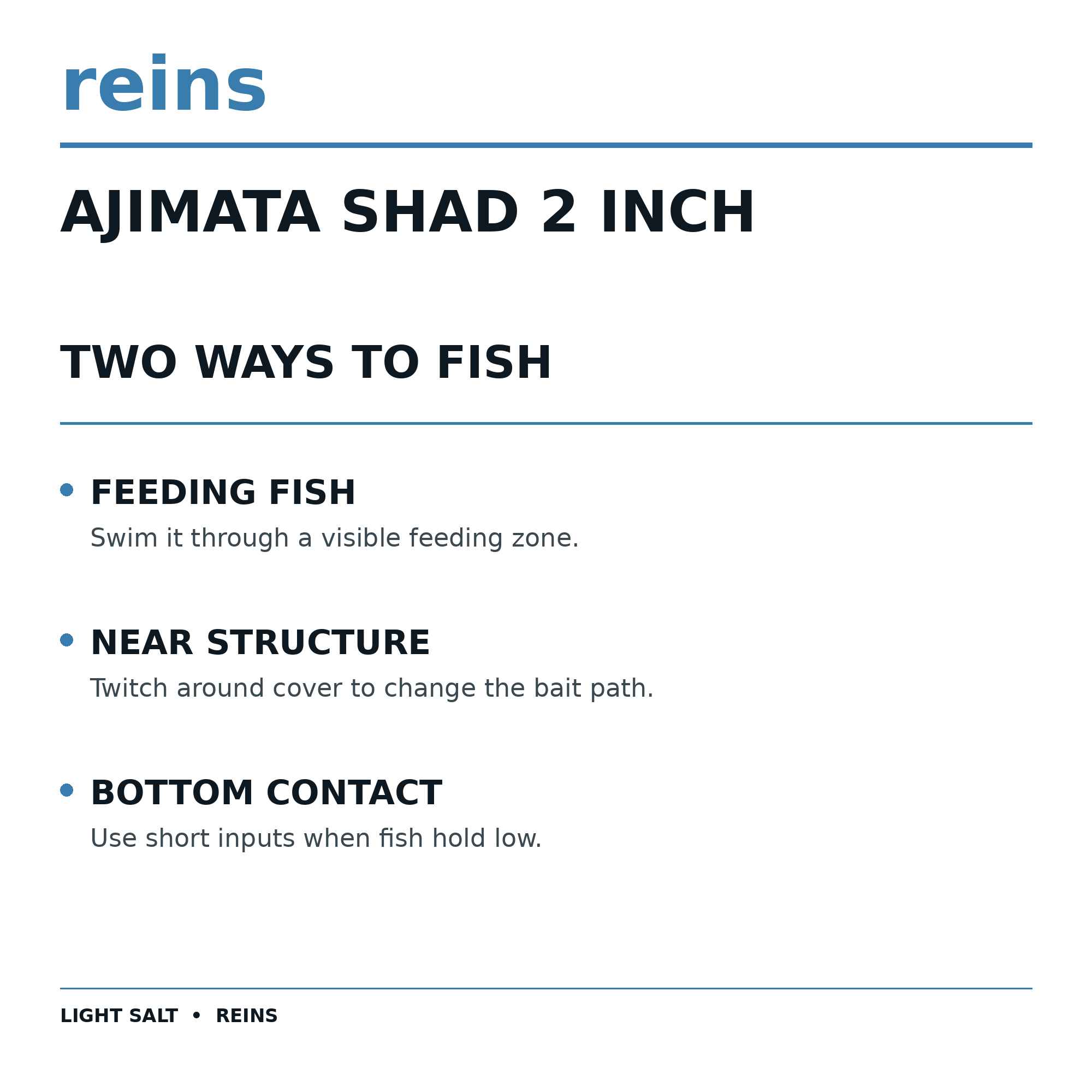 Reins Soft Plastic Ajimata Shad 2 Inch 15 pieces 158 (2109)