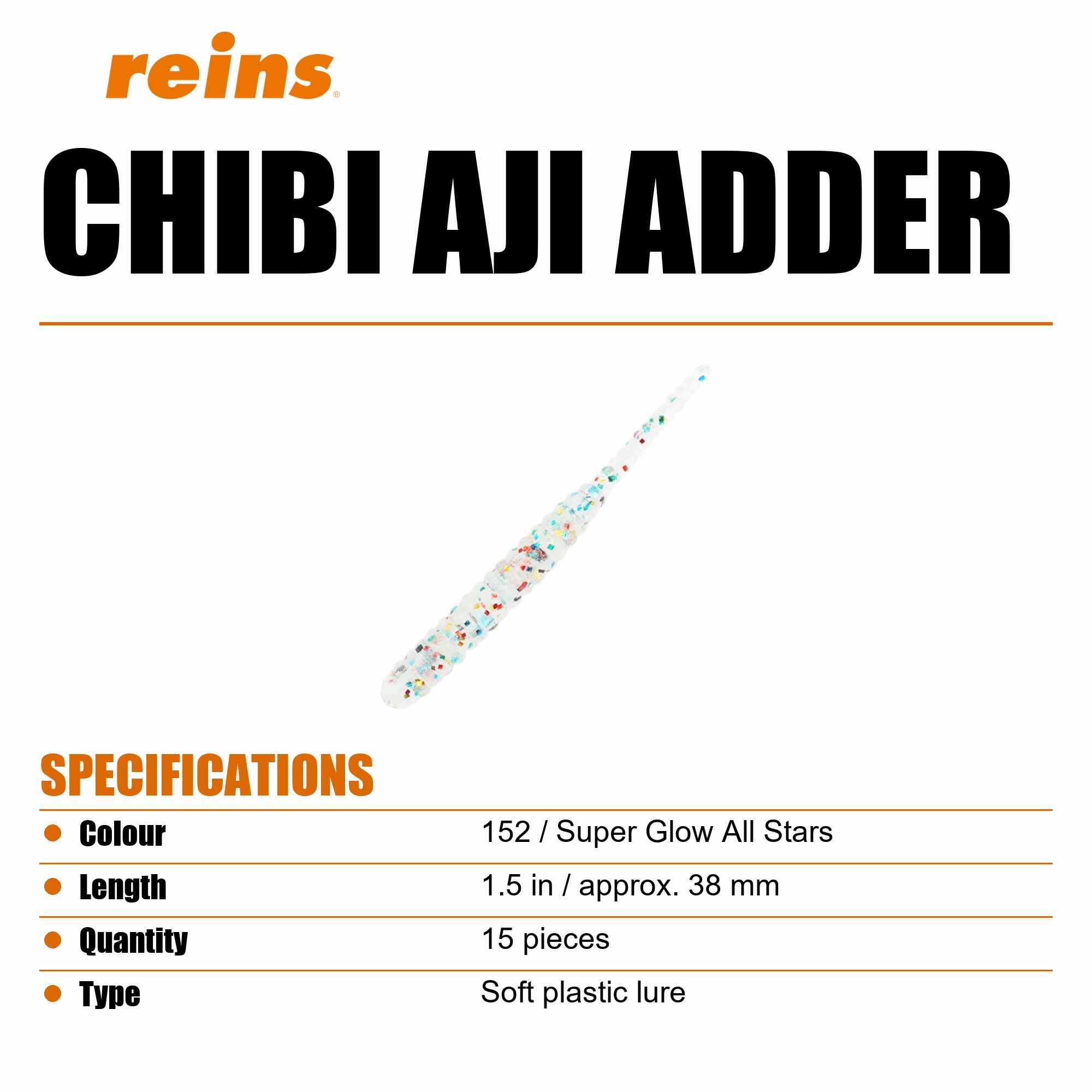 Reins Soft Plastic Chibi Aji Adder 1.5 Inch 15 pieces 152 (9737)