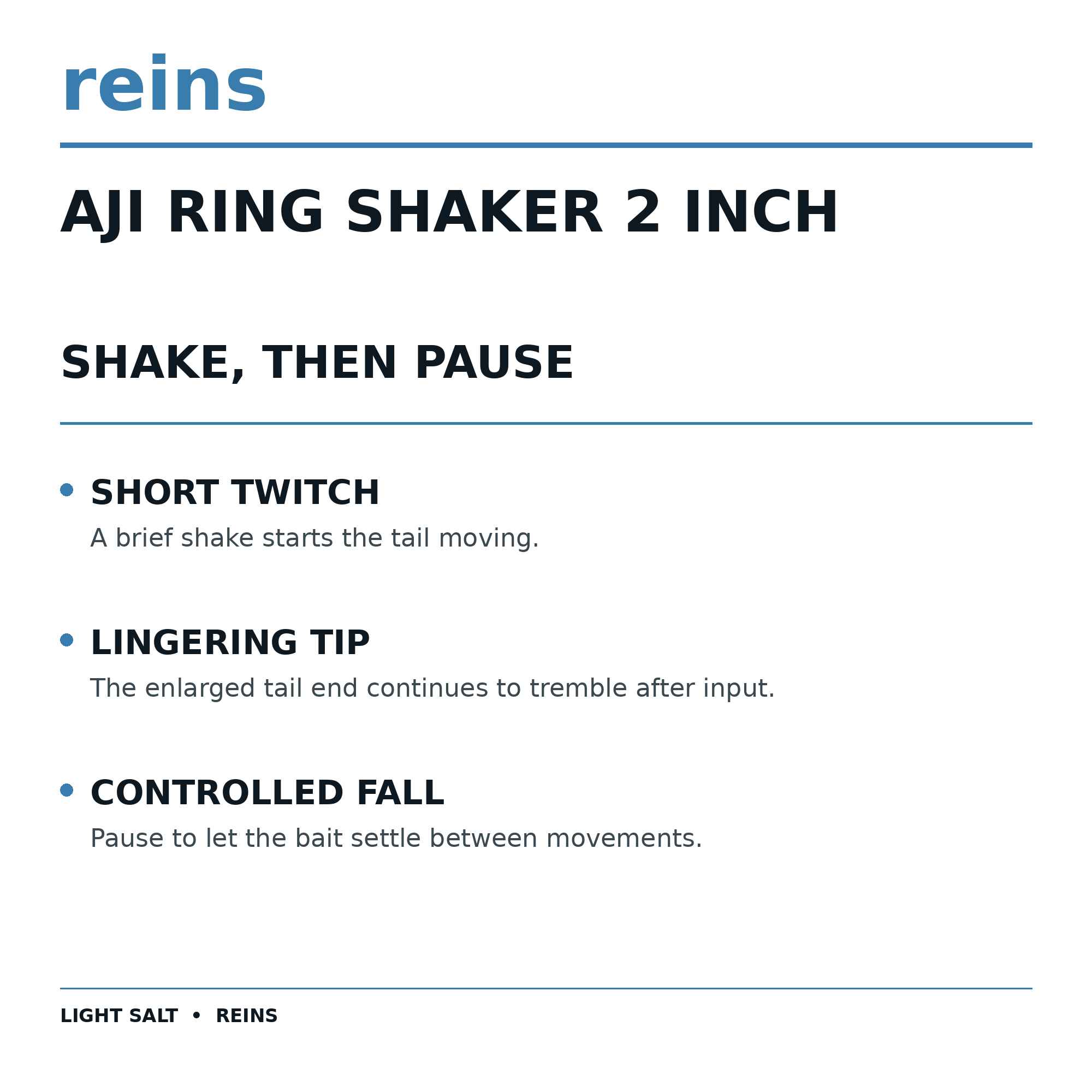 Reins Soft Plastic Aji Ring Shaker 2 Inch 15 pieces 103 (1357)