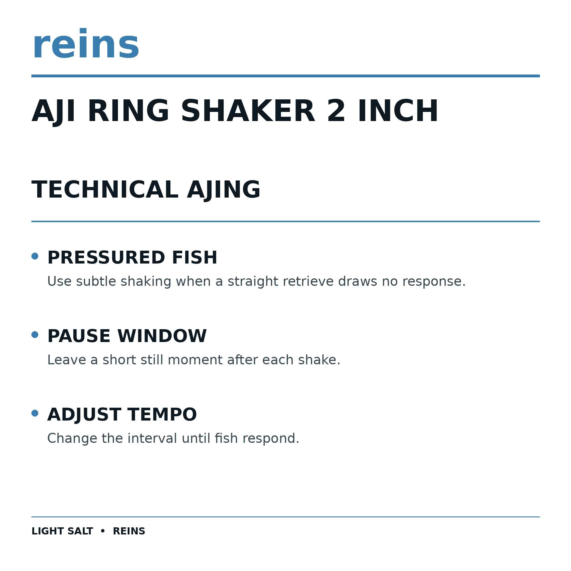 Reins Soft Plastic Aji Ring Shaker 2 Inch 15 pieces 103 (1357)