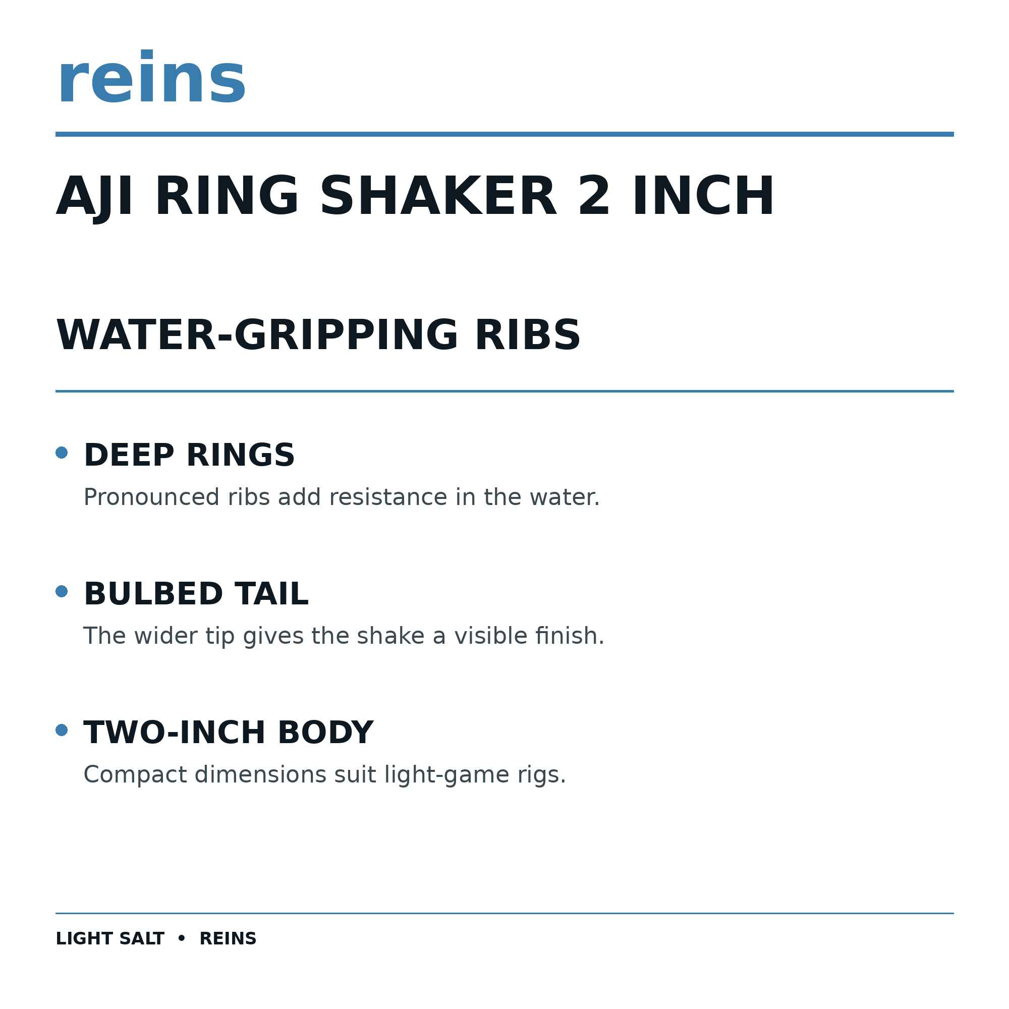 Reins Soft Plastic Aji Ring Shaker 2 Inch 15 pieces 554 (7441)