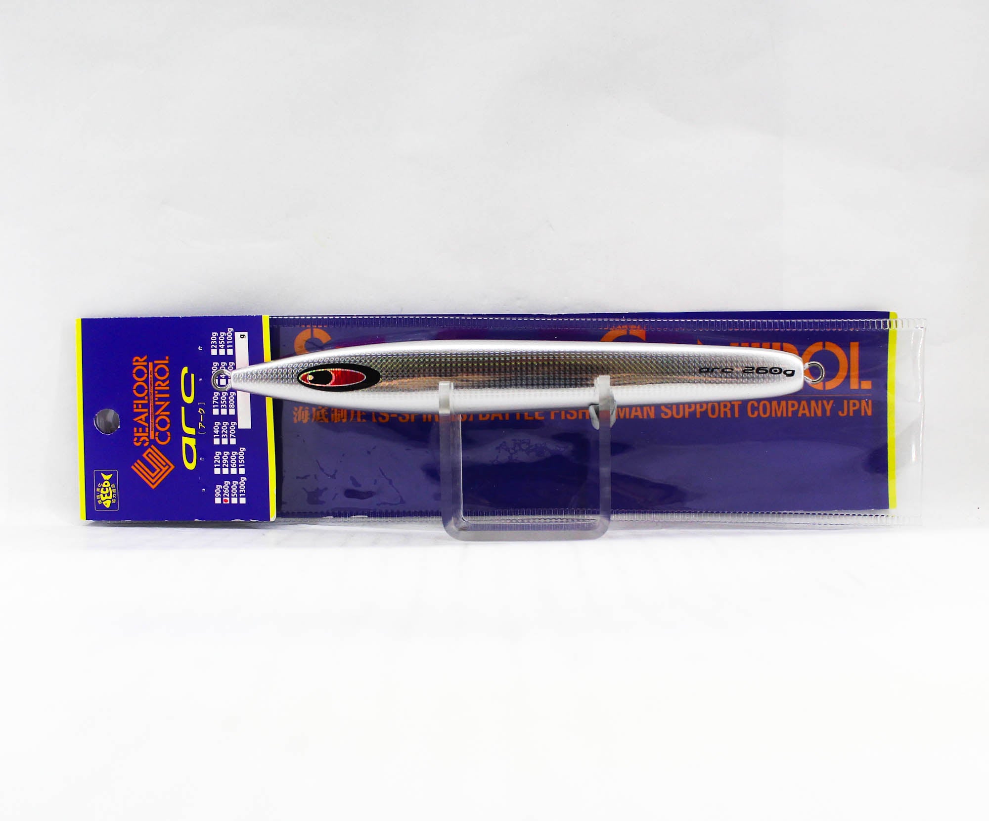 Seafloor Control Metal Jig Arc 260 grams Zebra Pink GR (0937)