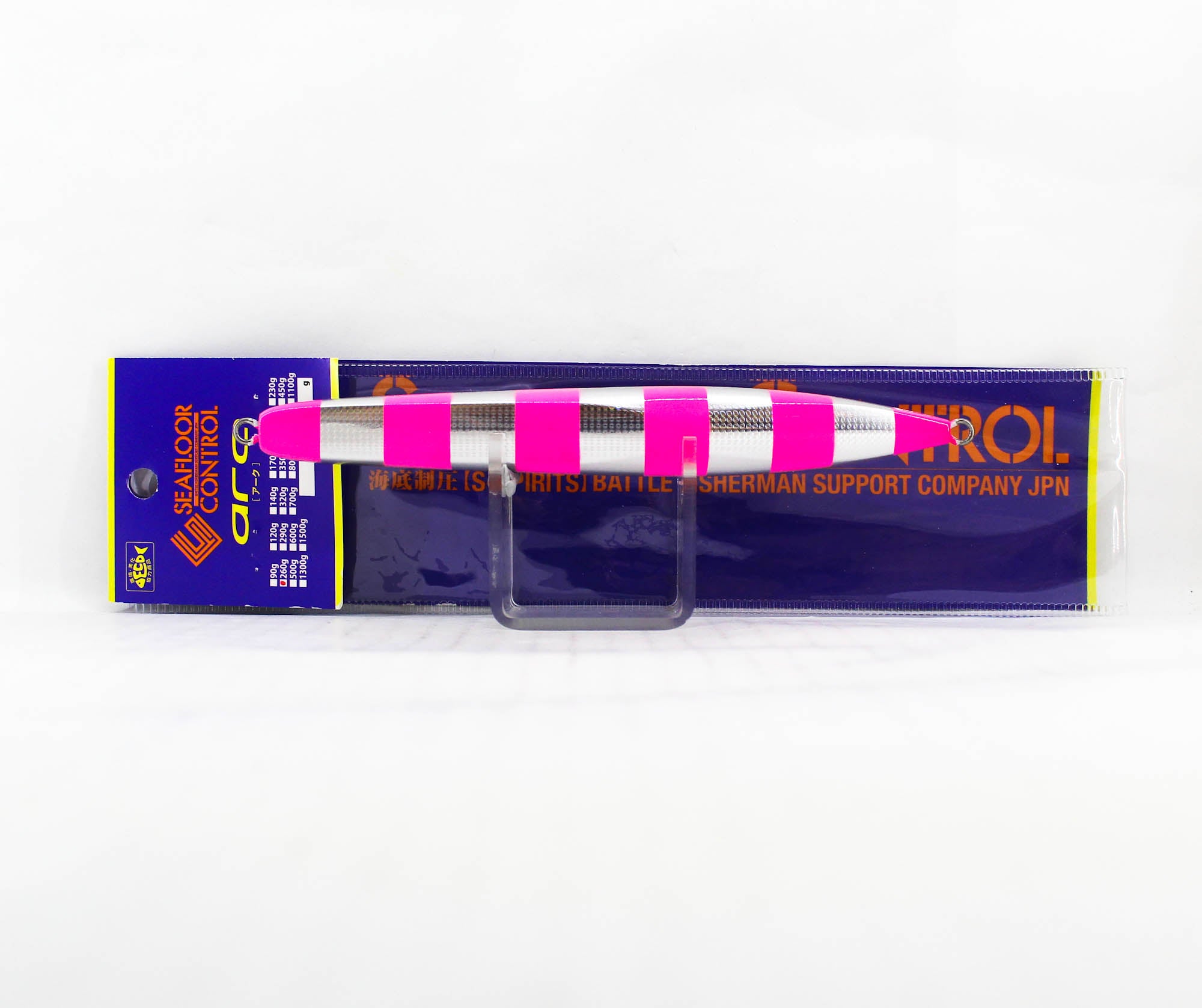 Seafloor Control Metal Jig Arc 260 grams Zebra Pink GR (0937)