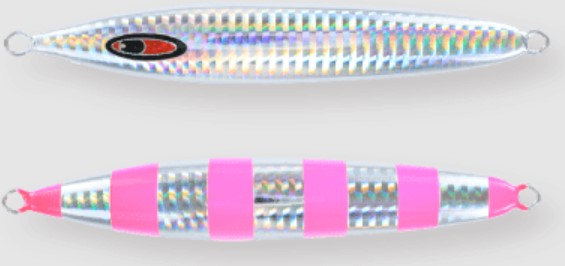 Seafloor Control Metal Jig Abyss 260 grams Silver Pink Zebra Glow GR (7424)