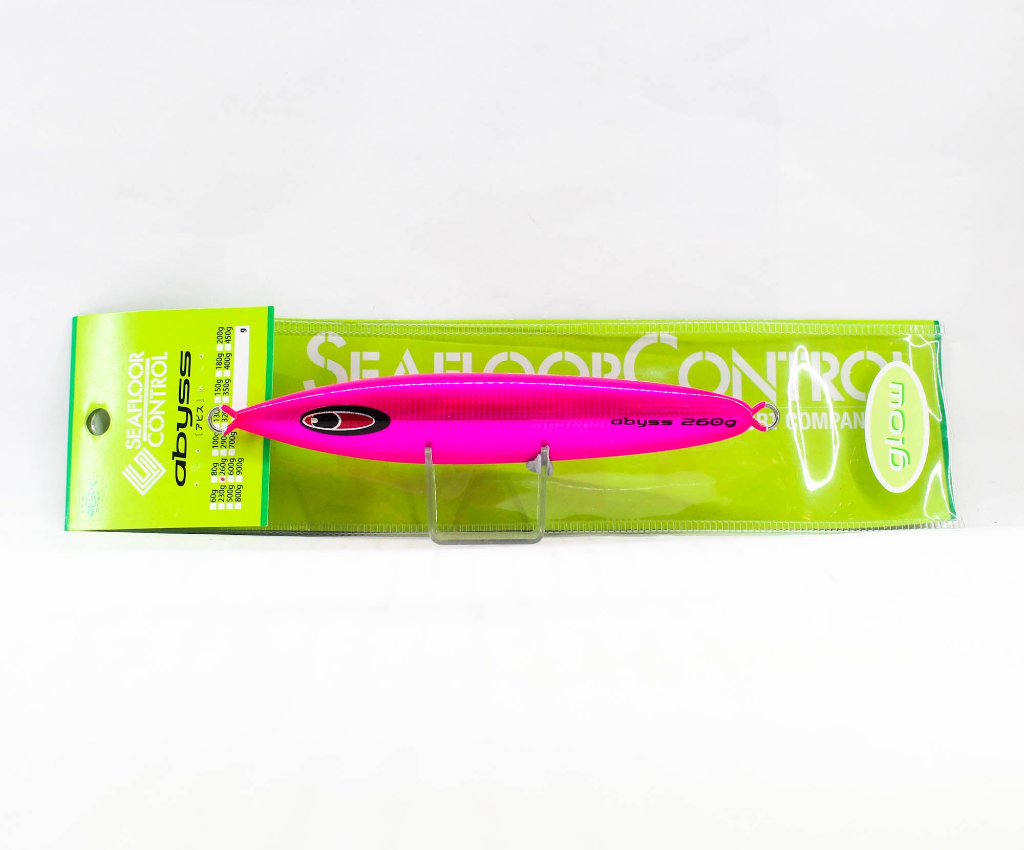 Seafloor Control Metal Jig Abyss 260 grams Chart Pink Zebra Glow GR (8933)
