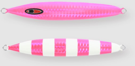 Seafloor Control Metal Jig Abyss 260 grams Chart Pink Zebra Glow GR (8933)