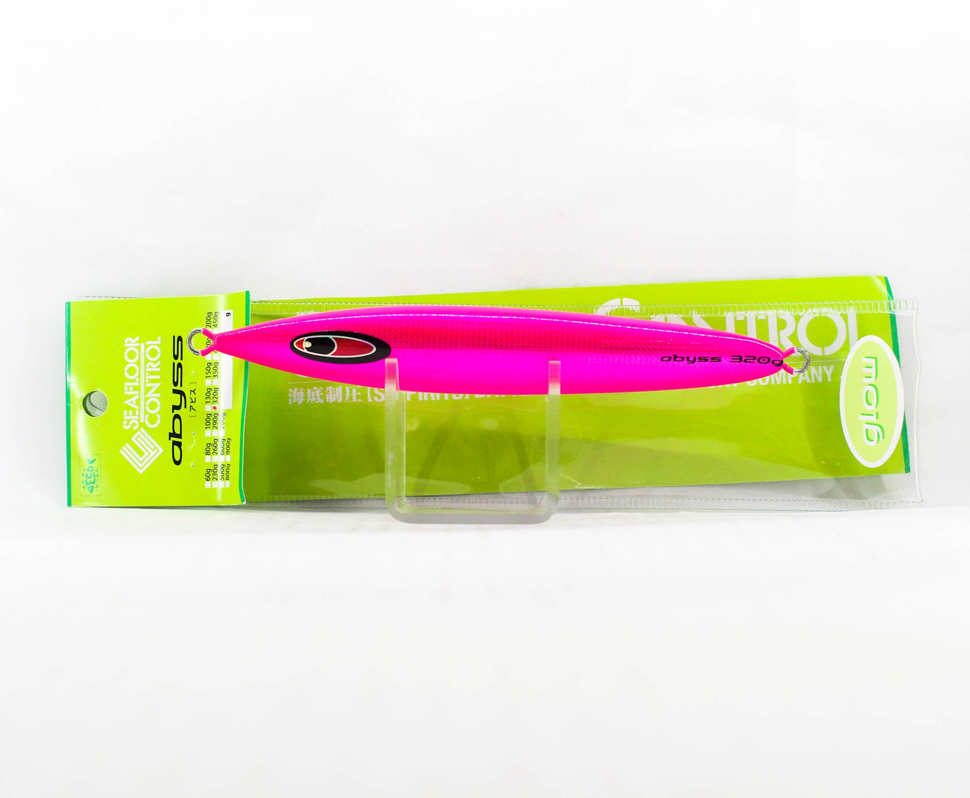 Seafloor Control Metal Jig Abyss 320 grams Chart Pink Zebra Glow GR (8957)