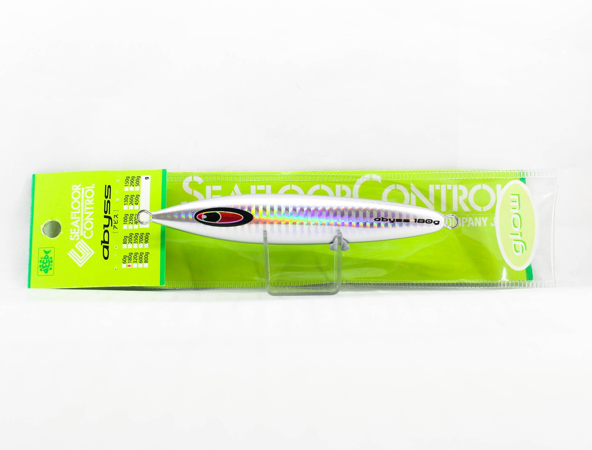 Seafloor Control Metal Jig Abyss 180 grams Ghost Zebra Glow (5207)