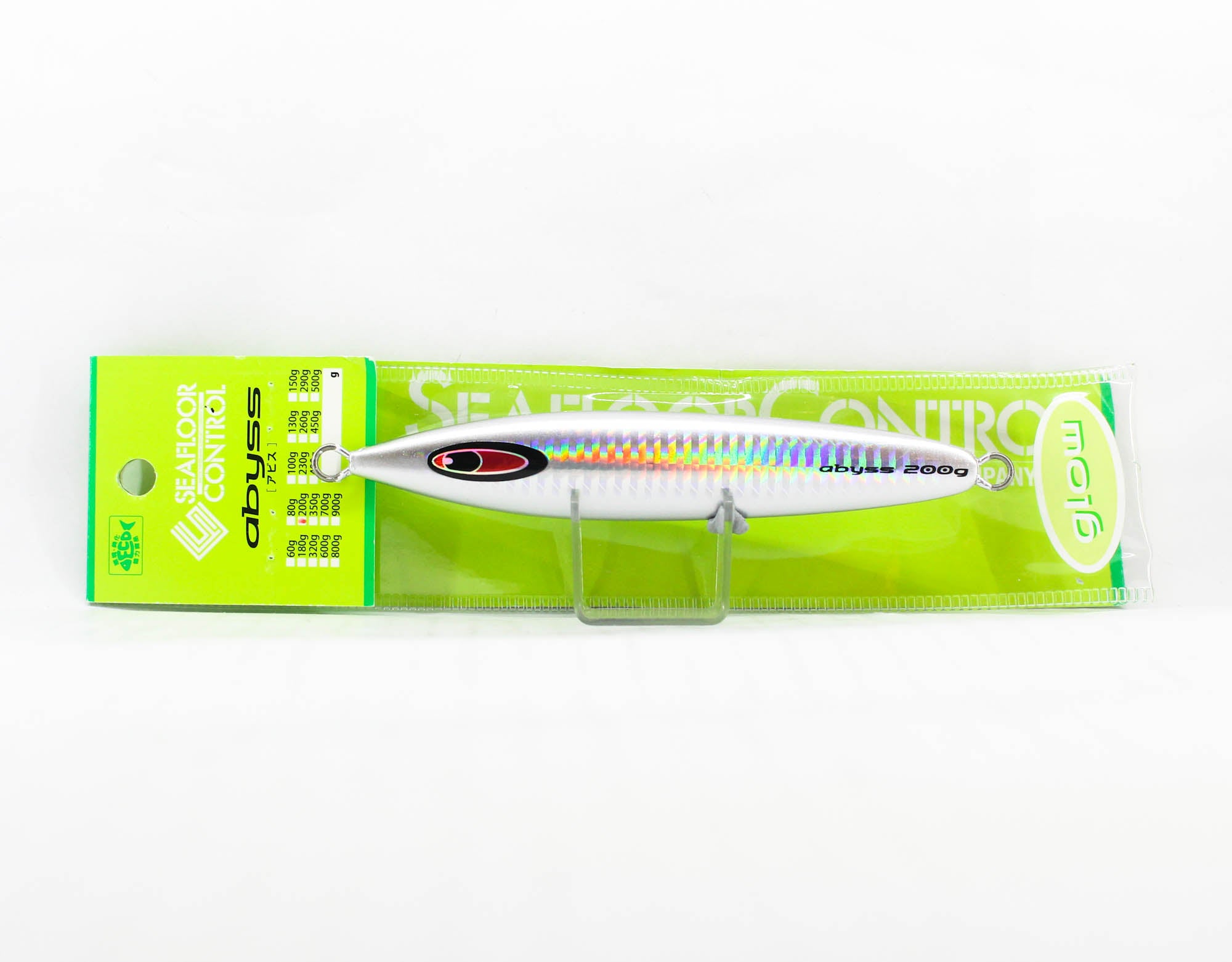 Seafloor Control Metal Jig Abyss 200 grams Ghost Zebra Glow (5429)