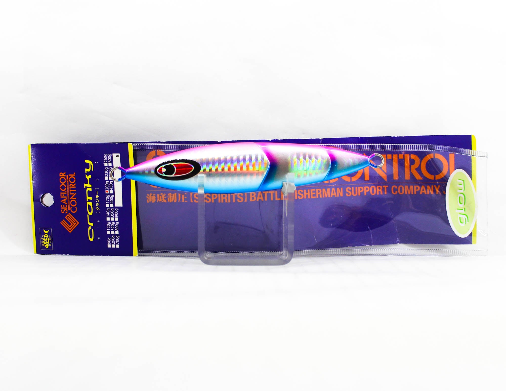 Seafloor Control Metal Jig Cranky 200 grams Pink Blue Zebra Glow (9785)