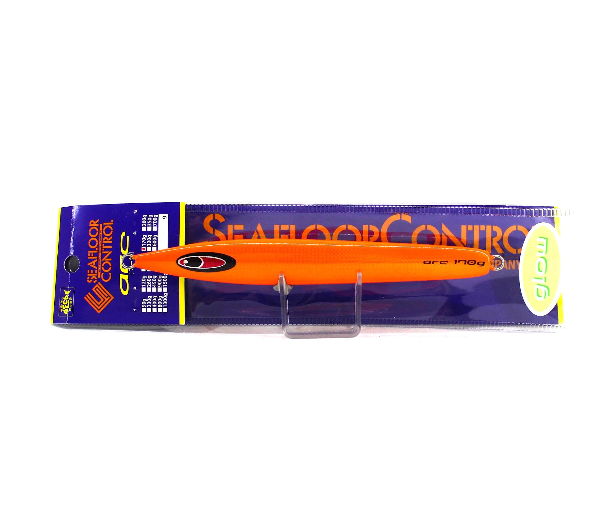 Seafloor Control Metal Jig Arc 170 grams Chart Orange Zebra Glow GR (9627)