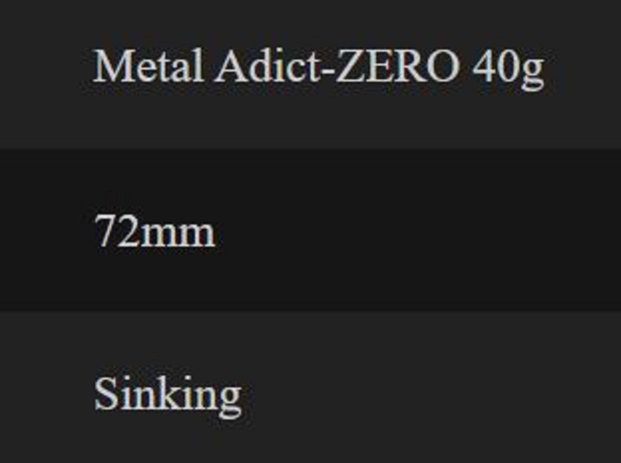 Little Jack Metal Jig Metal Adict Zero 72mm 40 grams 09 (2827)