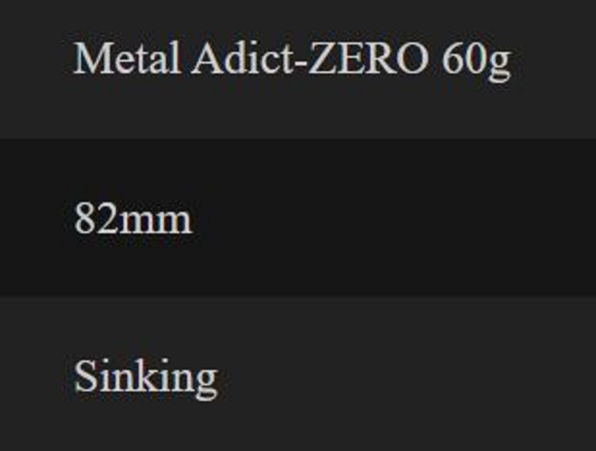 Little Jack Metal Jig Metal Adict Zero 82mm 60 grams SP01 (2896)