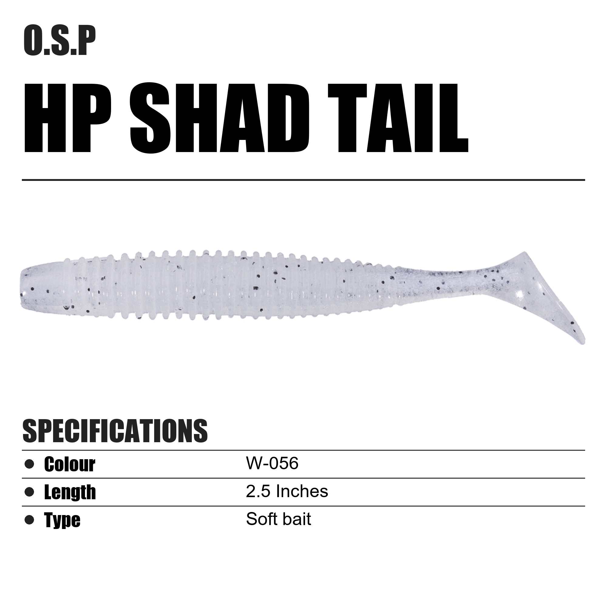OSP Soft Lure HP Shad Tail 2.5 Inches W-056 (0517)