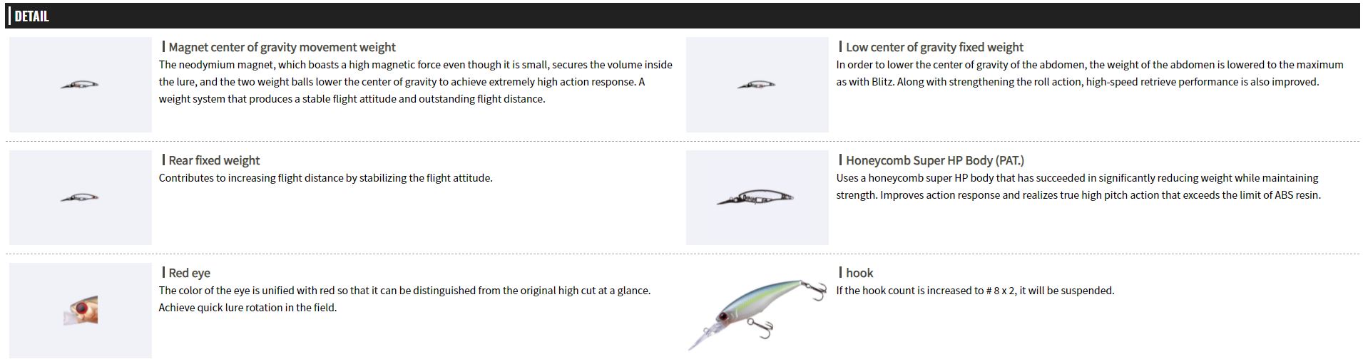 OSP High Cut DR Rattle 60 mm 5.4 grams Floating Lure H-09 (7295)