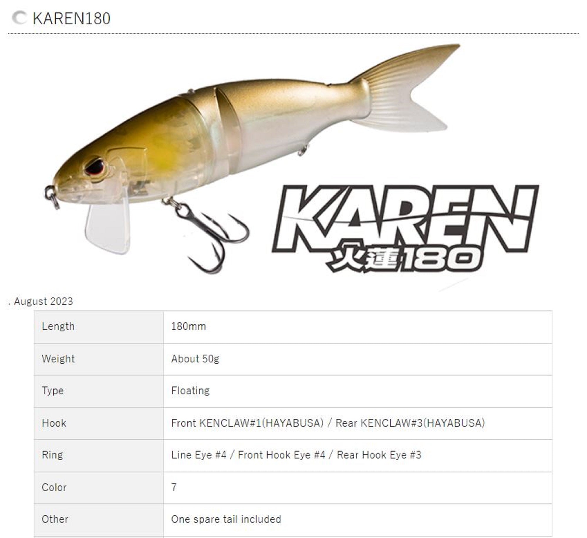 OSP Karen 180 Floating Jointed Lure K02 (7041)