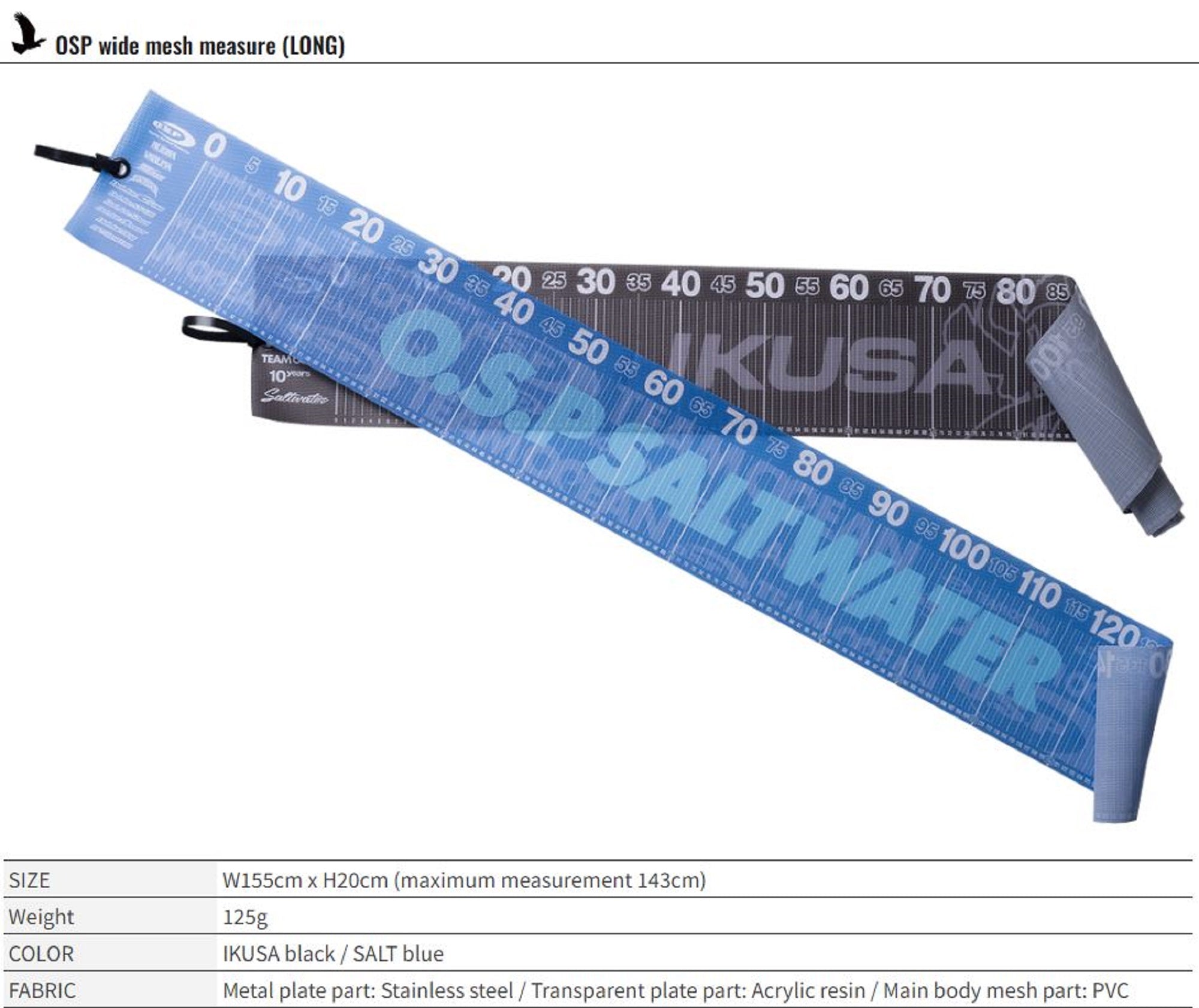 OSP Measure 140 cm Salt Model 155 x 20 cm Blue (7750)
