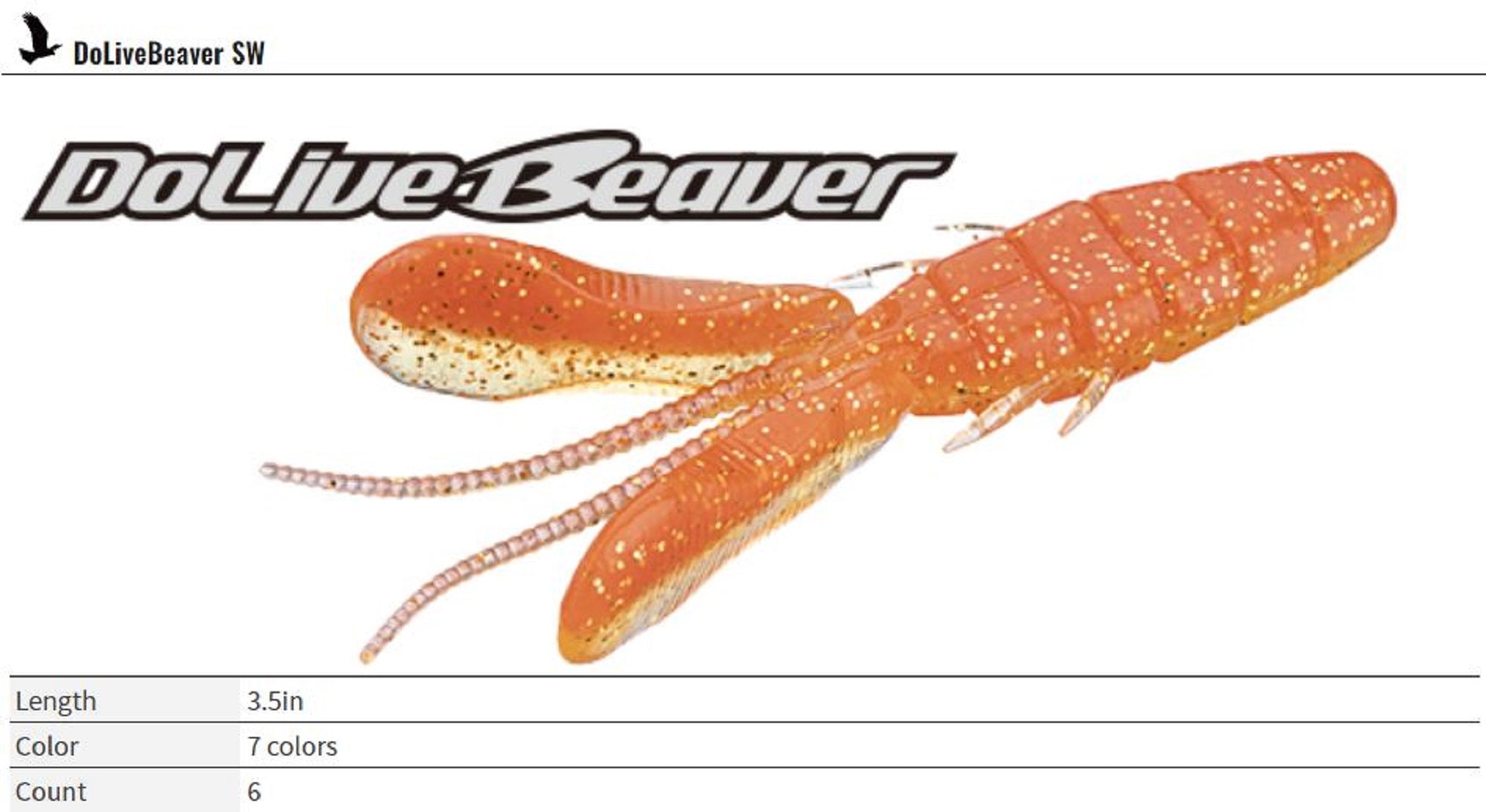 OSP Soft Lure Dolive Beaver SW 3.5 Inches W068 (0316)
