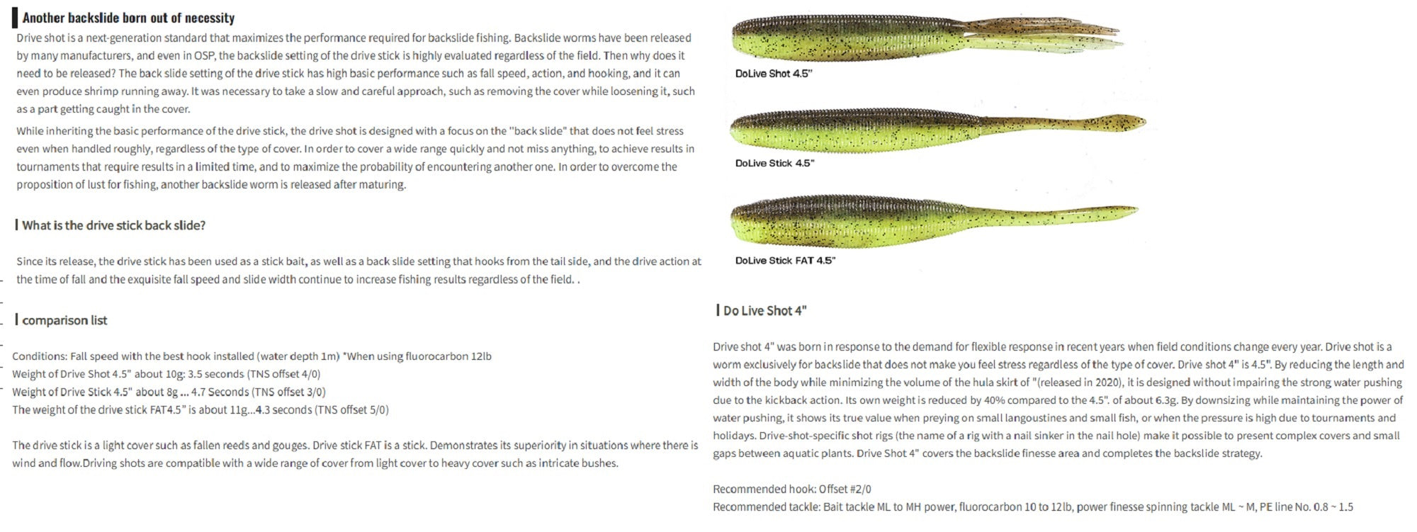 OSP Soft Lure Dolive Shot 4.5 Inches TW-147 (0422)