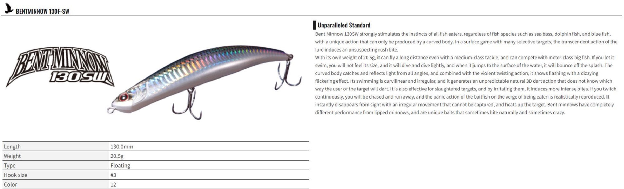 Sale OSP Bent Minnow 130F SW Floating Minnow Lure HS-59 (1603)