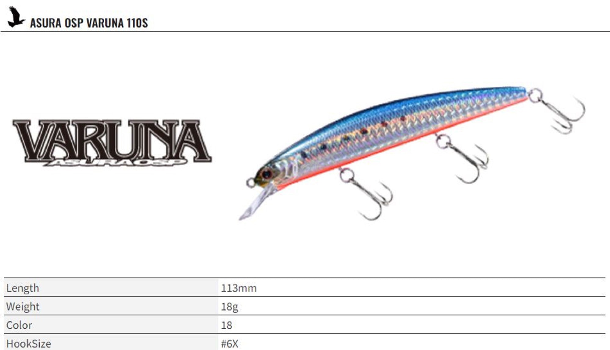 OSP Varuna 110 S Sinking Minnow Lure CLC-78 (2297)