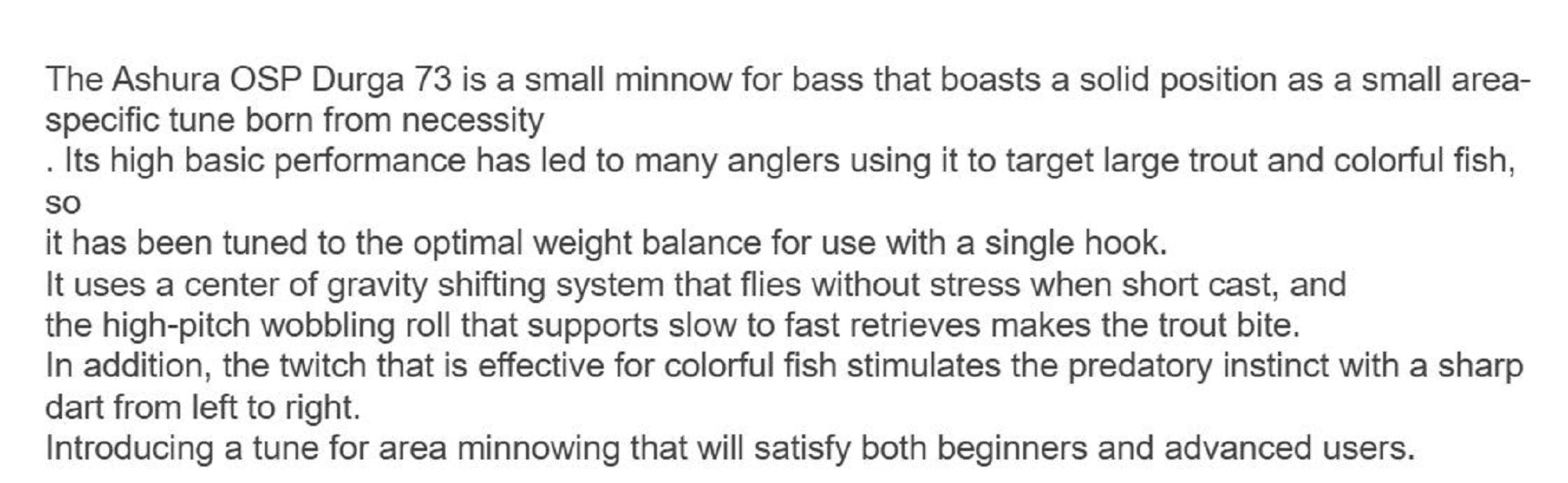 OSP Durga 73 Area F Floating Minnow Lure C-48 (3751)