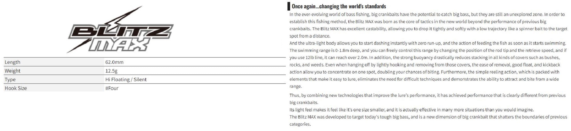 OSP Blitz Max 62 mm 12.5 grams Floating Lure RP-86 (5915)