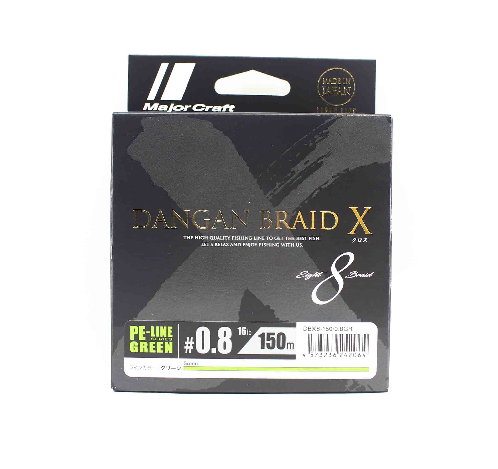 Major Craft Dangan Braid X Line X8 150m P.E 0.8 Green DBX8-150/0.8GR (2064)