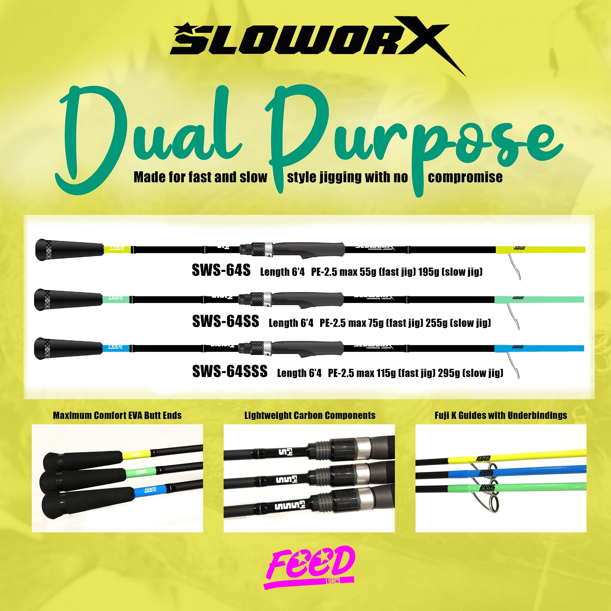 Feed Rod Spinning Slow Worx SWS-64SS (3817)