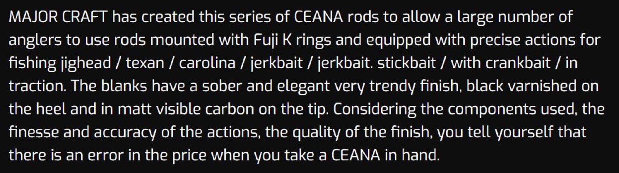 Sale Major Craft Ceana Series Baitcast Rod CNC-692MH (5453)