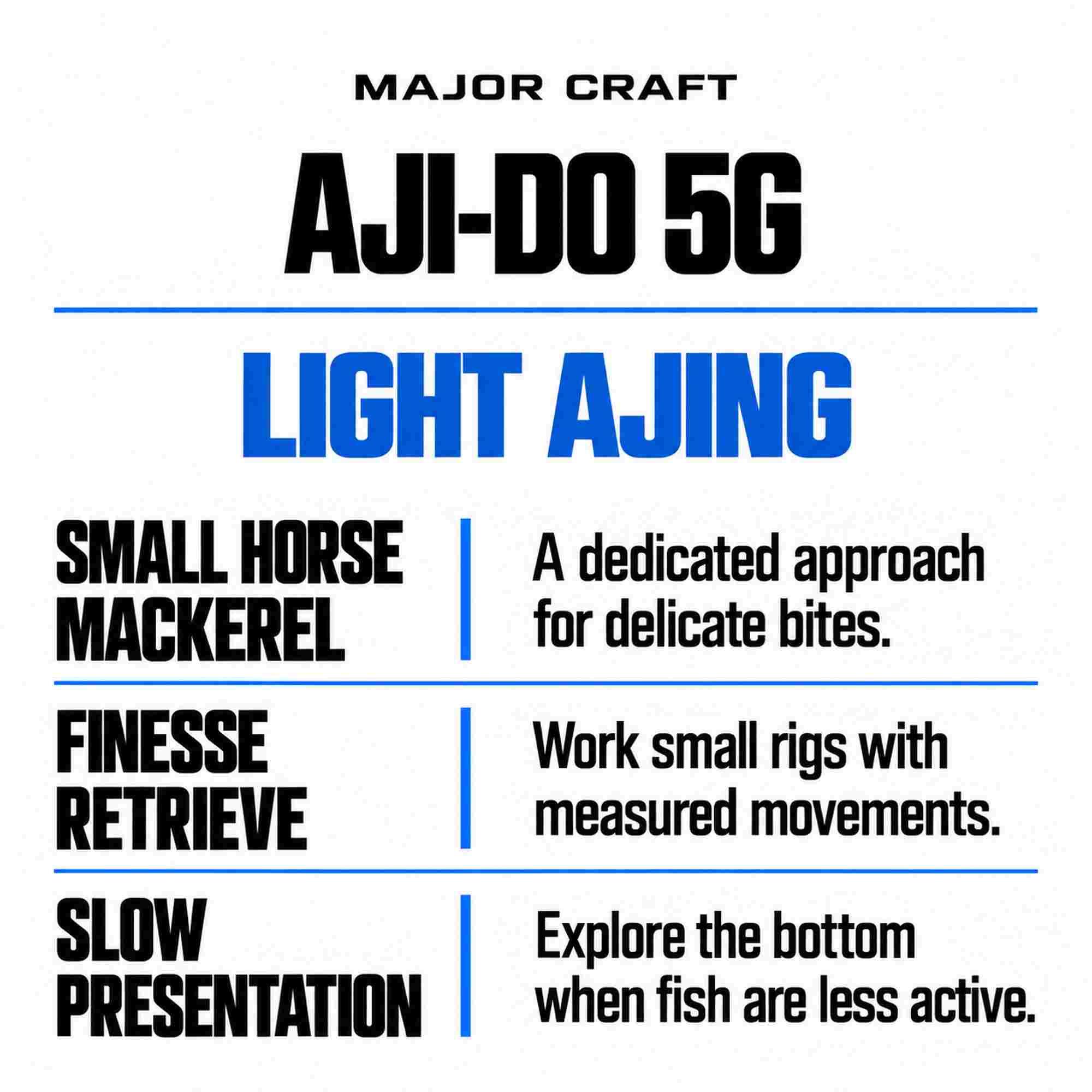 Major Craft 5G Aji Do Series Spinning Rod AD5-S622L/AJI (2931)