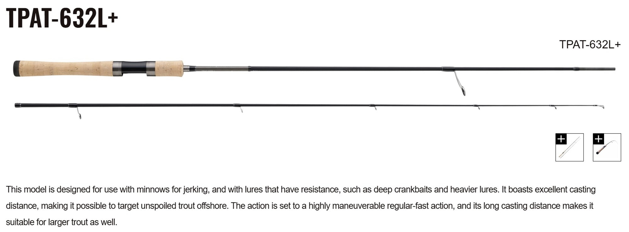Sale Major Craft Trapara Area Trout Series Spinning Rod TPAT-632L+ (7387)