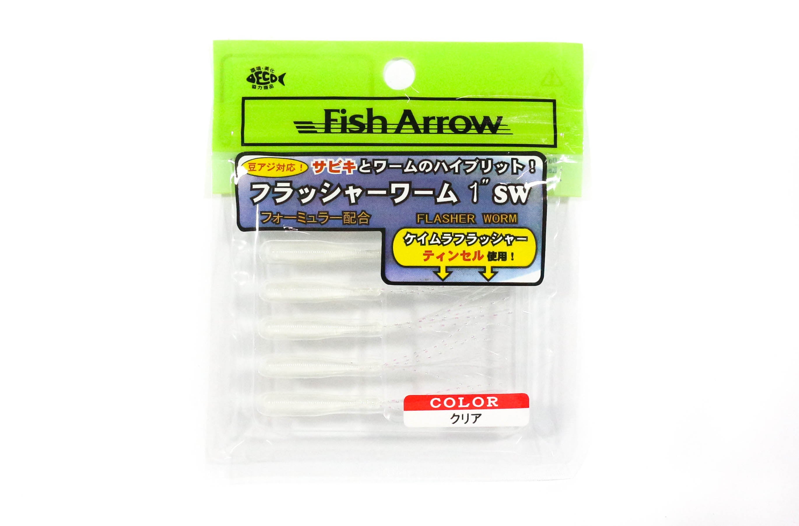 Fish Arrow Soft Lure Flasher Worm 1 Inch 6 Piece per pack #01 (0370)