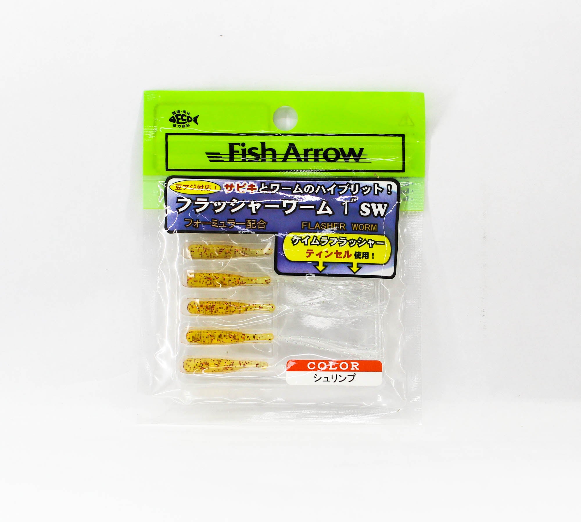 Fish Arrow Soft Lure Flasher Worm 1 Inch 6 Piece per pack #07 (0431)