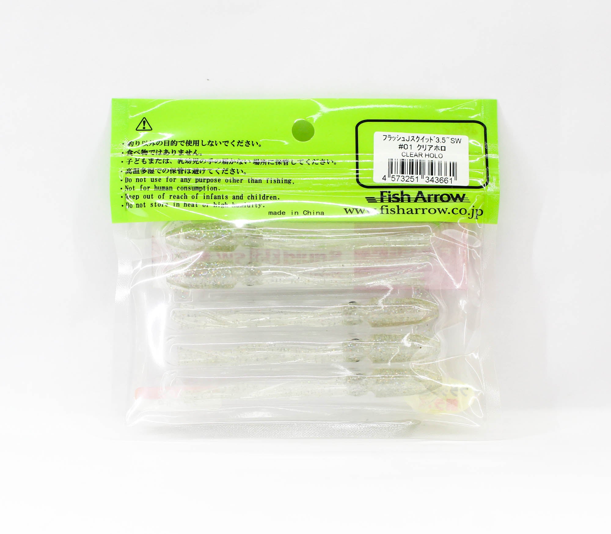 Fish Arrow Soft Lure Flash J Squid SW 3.5 Inch 5 Piece per pack #01 (3661)