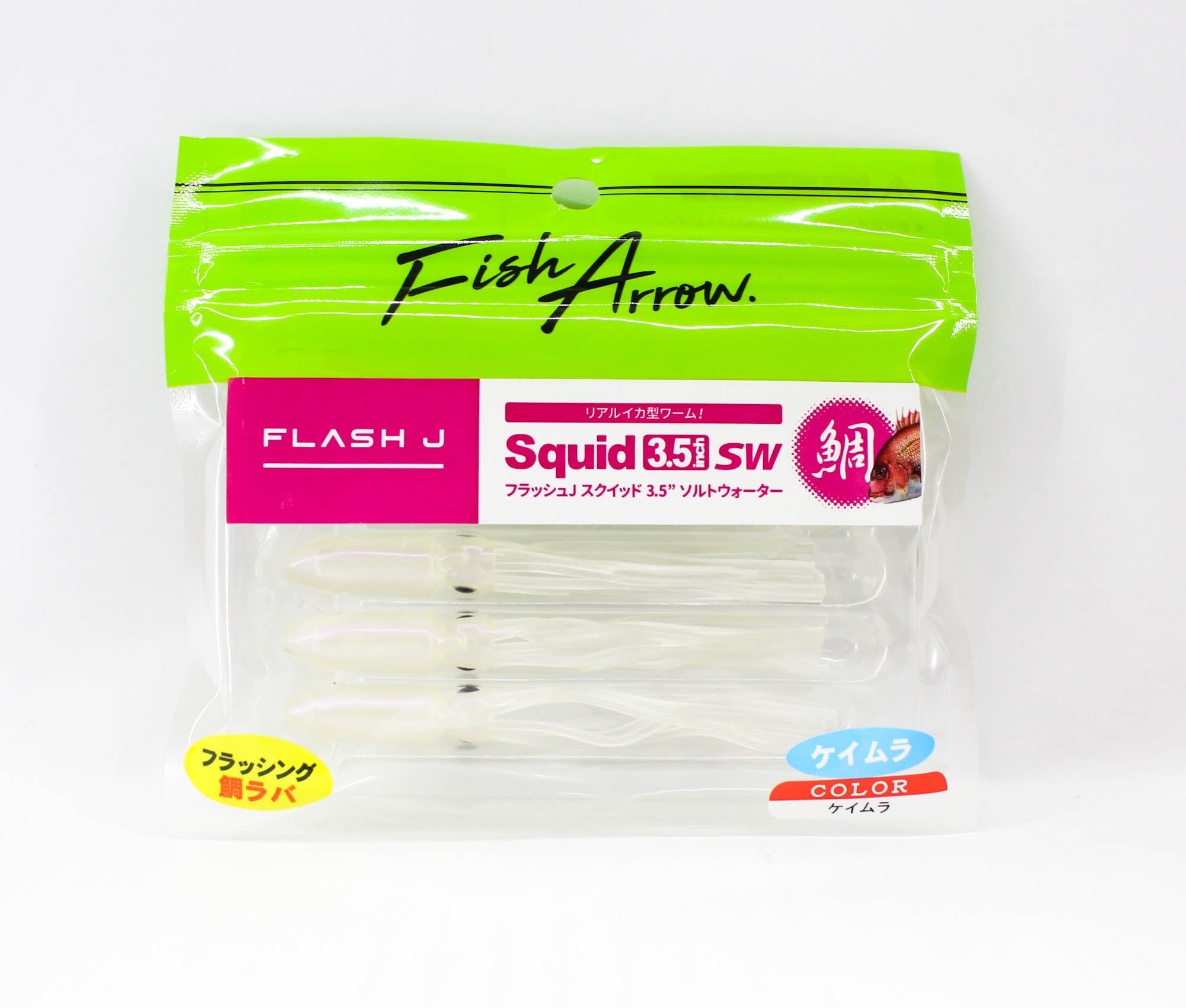 Fish Arrow Soft Lure Flash J Squid SW 3.5 Inch 5 Piece per pack #05 (3708)