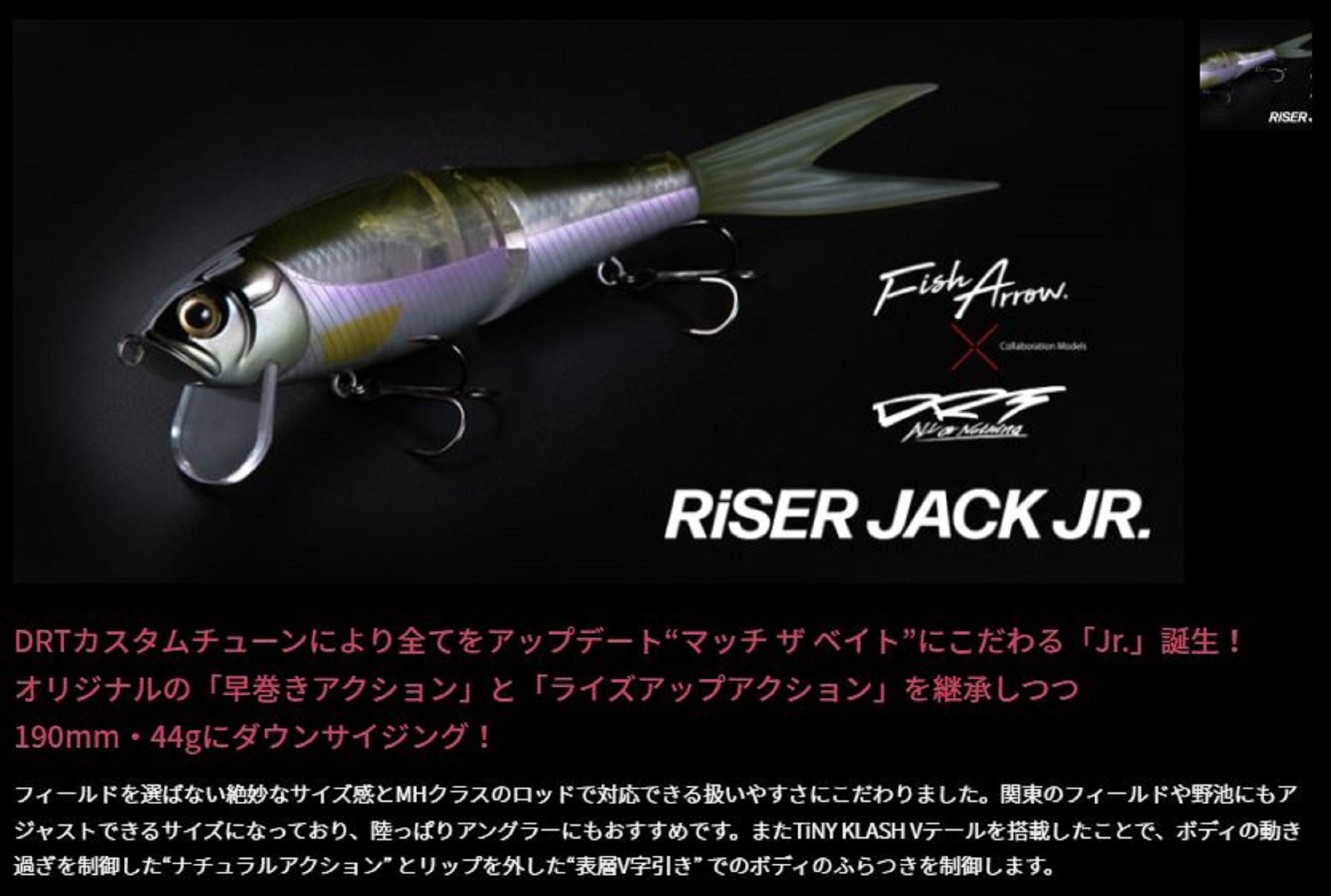 Fish Arrow DRT Monster Riser Jack JR 190mm 44grams Floating Lure 09 (6341)