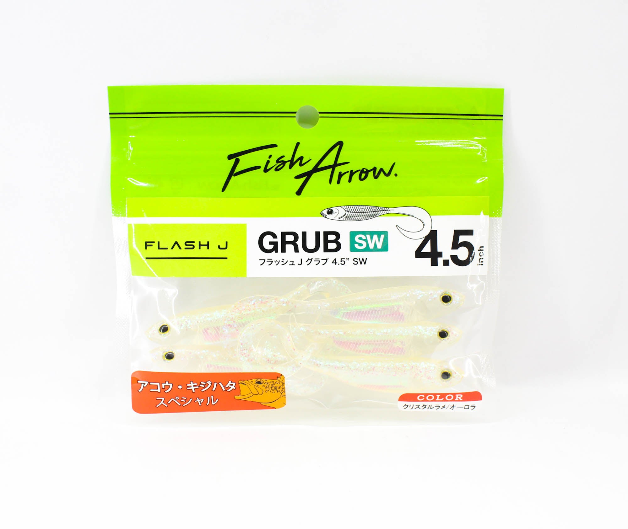 Fish Arrow Soft Lure Flash J Grub SW 4.5 Inch 5 Piece per pack #142 (8369)