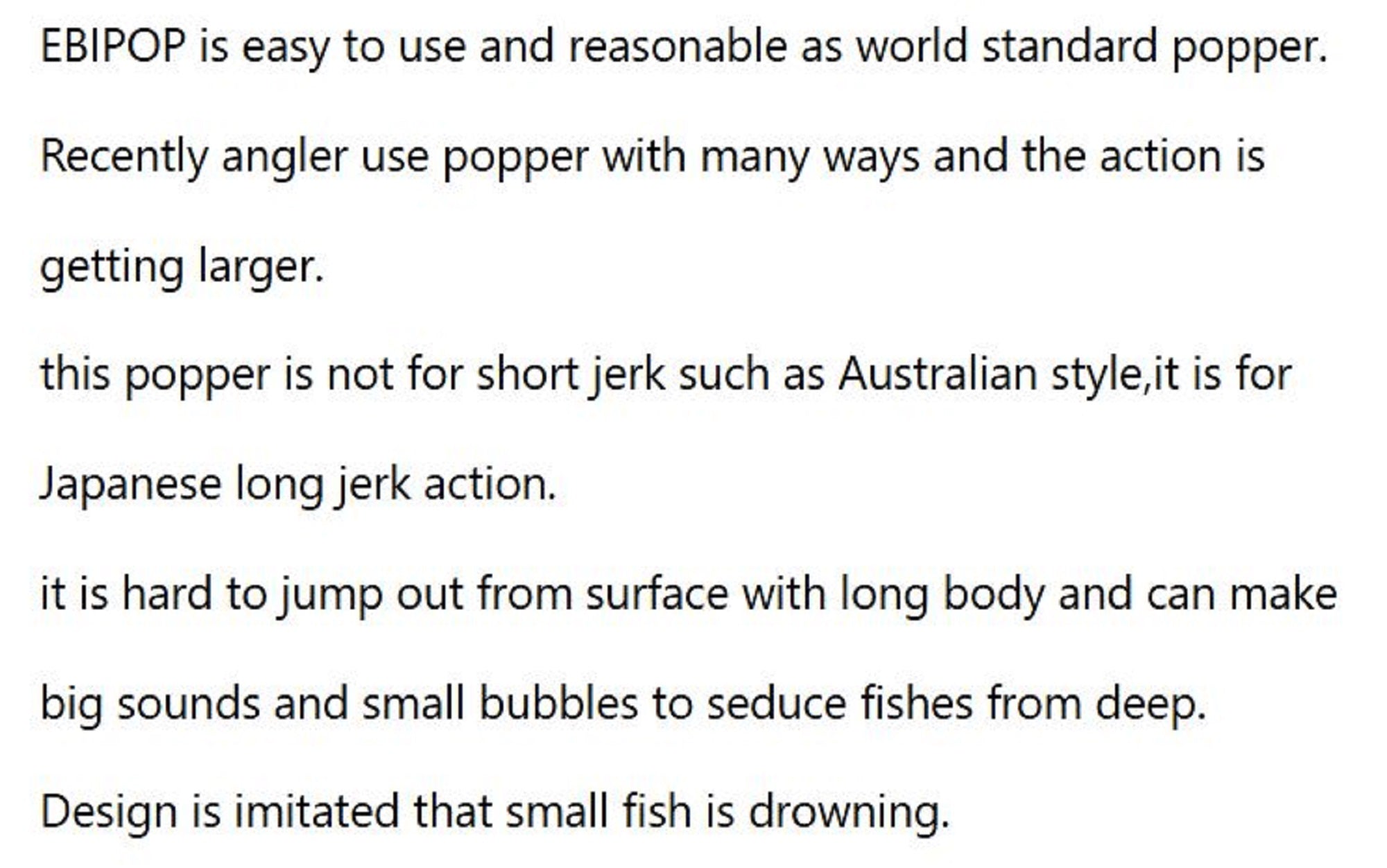 FCL Labo Ebi Pop 120 Floating Lure 250mm 130 grams BNF (3703)