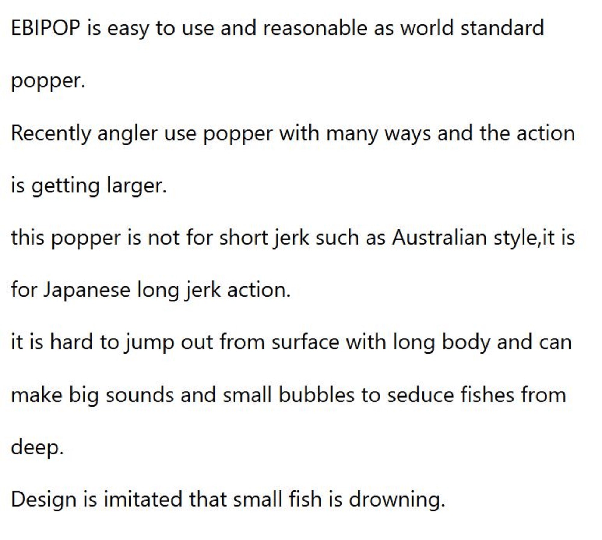 FCL Labo Ebi Pop 140 Floating Lure 265mm 150 grams CHH (4601)