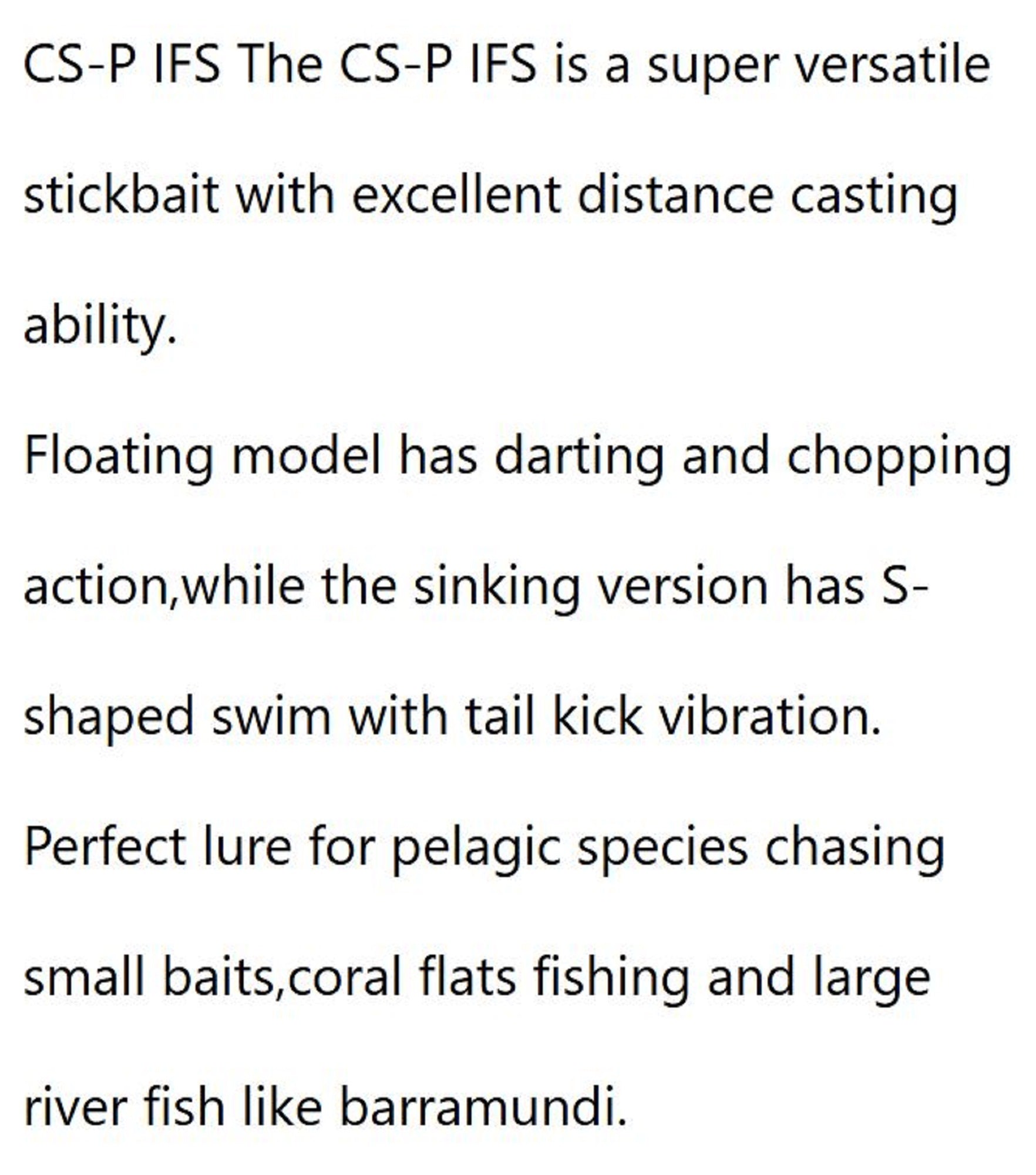FCL Labo CSP IFS 1101F Floating Lure 110mm 23 grams CSAR (5806)
